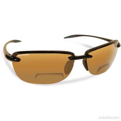 Flying Fisherman Cali Polarized Sunglasses, Black Frame, Amber Lens Bifocal Reader, +2.00 551207112